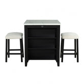 Chalcedony 3 Pc. Dining Table Set Model Sl3401Bk-Pt-3Pk-Stool By Furniture Of America